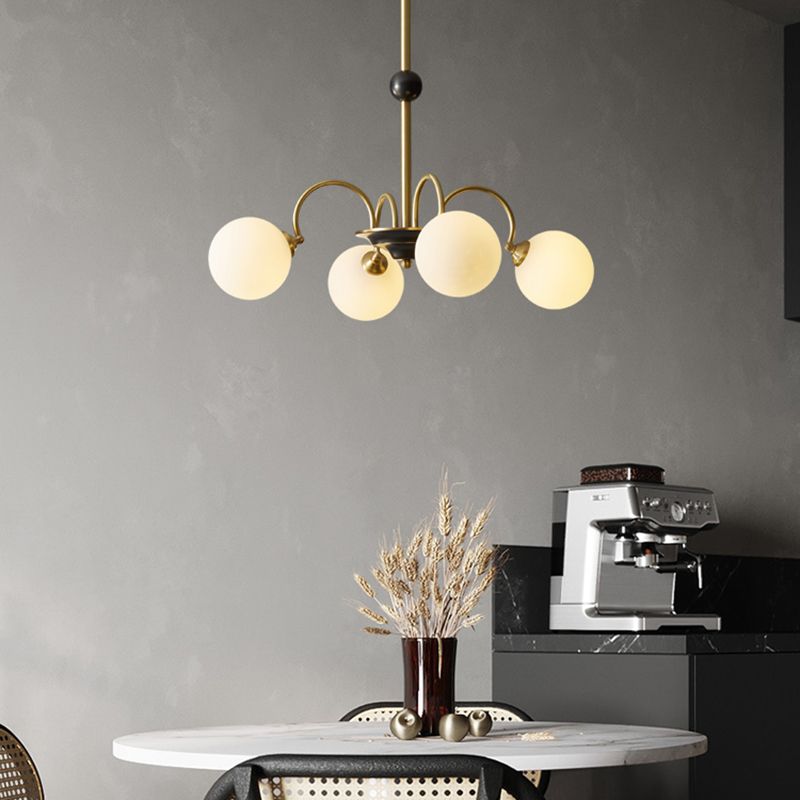 Moderne stijl Global Chandelier Multi Lights White Glass Suspension Lamp