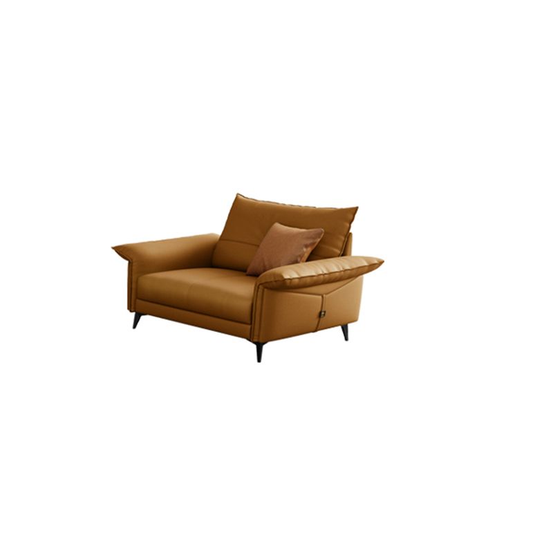 Contemporary Dark Brown Cushions Standard Pillow Top Arm Settee
