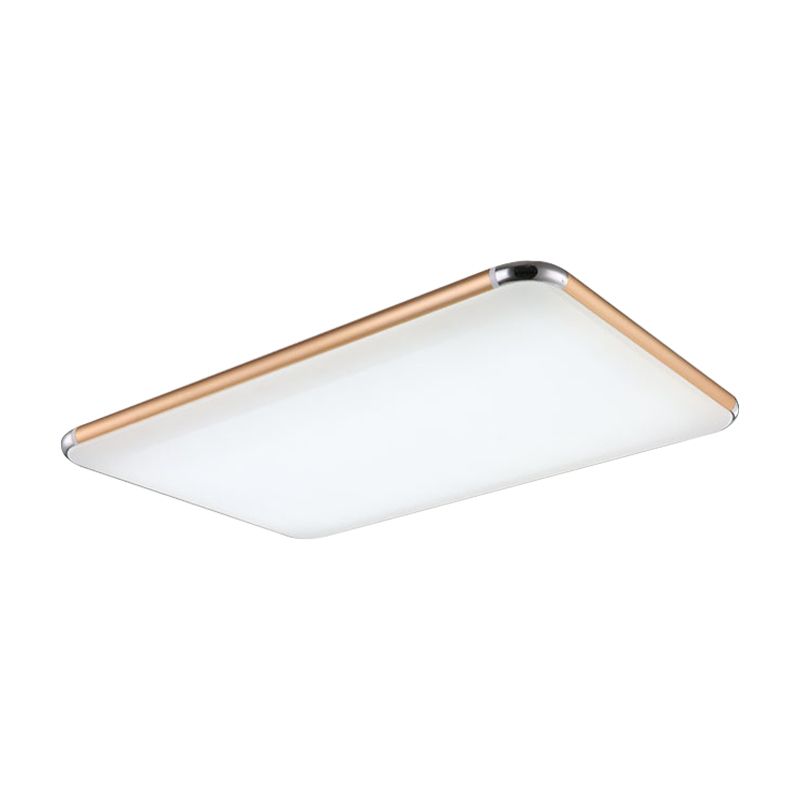 Ultradun vierkant/rechthoekig inbouwlicht Minimalistisch goud LED-plafondinbouw voor slaapkamer met acrylverspreider, 12"/18"/20,5" breed
