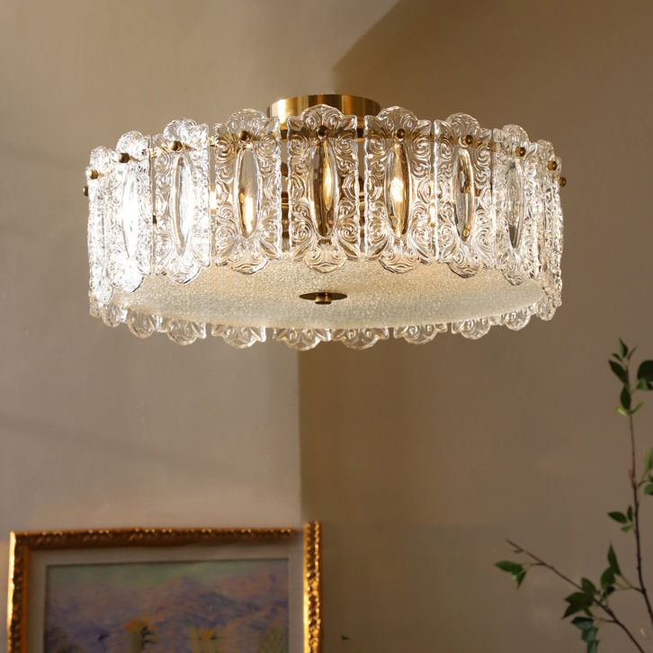 Contemporary Ceiling Lamp Simplicity Glass Flush Mount Light Fixture