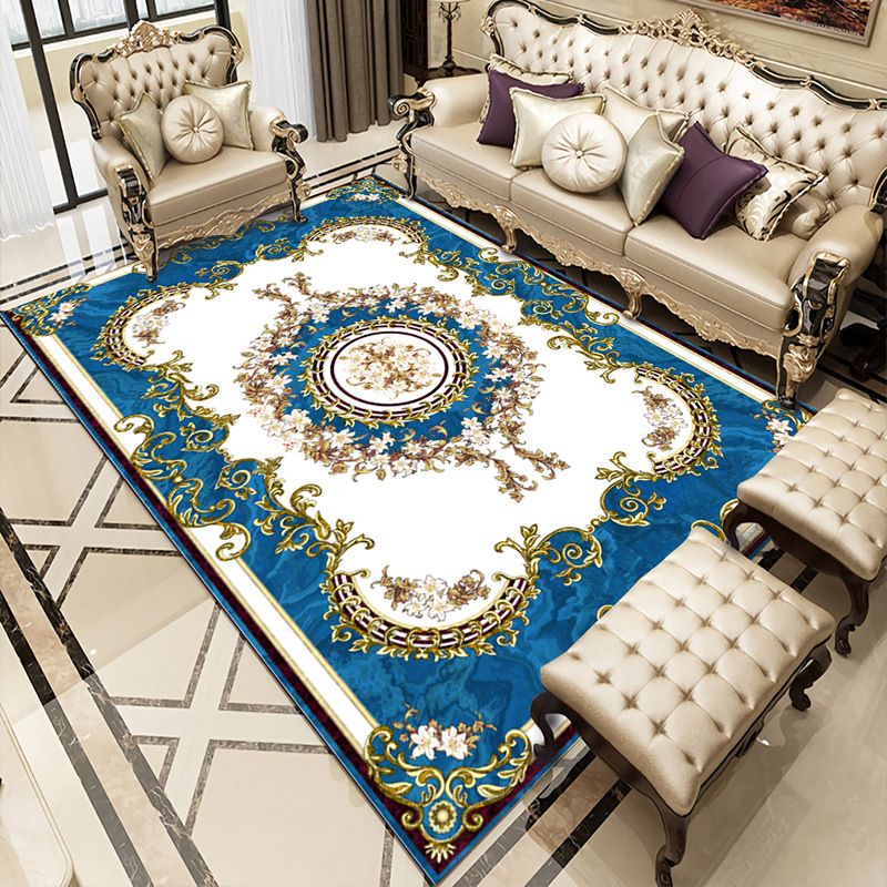 Luxurious Marble Surface Rug Contemporary Polyester Rug Easy Care Washable Carpet for Home Decor