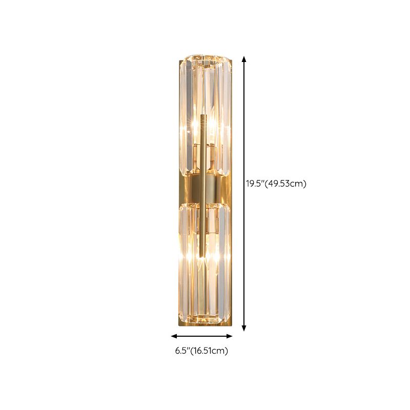 Nordic Style Wall Mount Light Crystal Cylinder Shape Wall Lamp for Bedroom