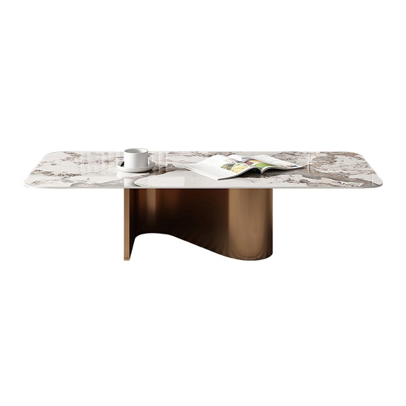 Glam Abstract Coffee Table Slate Coffee Cocktail Table, Brushed