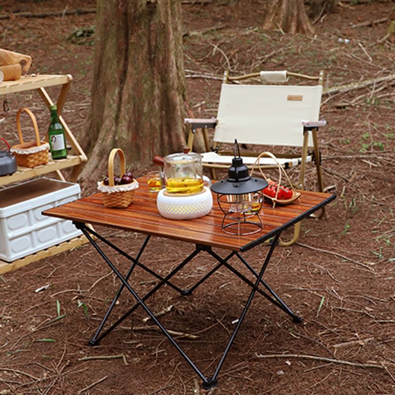 Rectangle Metal Camping Table Rustic Folding Table for Outdoor