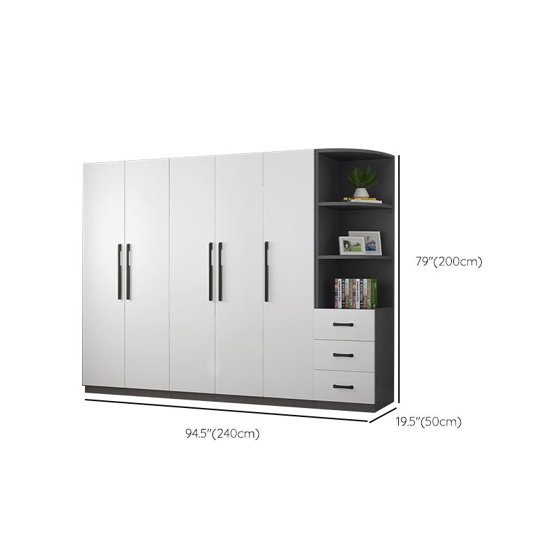 Modern Wood Frame Wardrobe Armoire Freestanding Wardrobe with Shelves