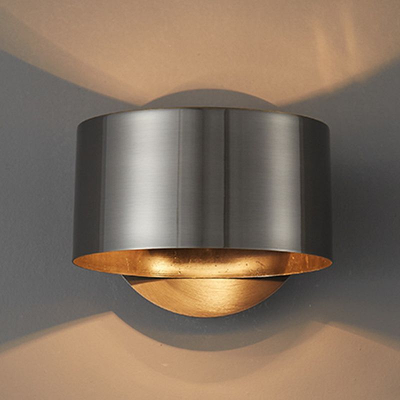 Modern Wall Sconce Drum Copper Sconce Light Fixture for Bedroom