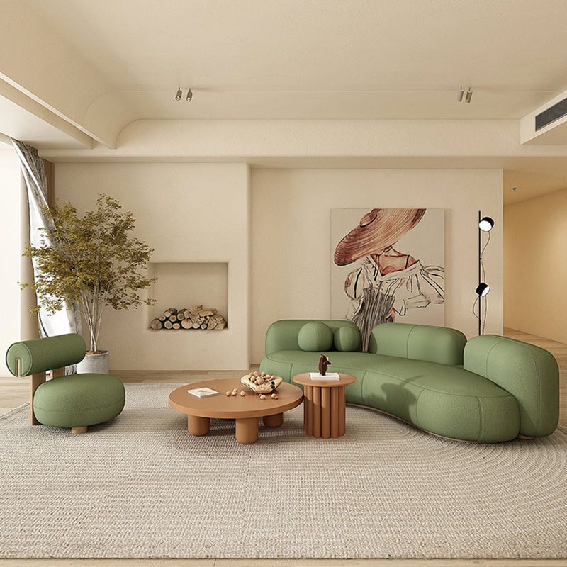 Contemporary Tight Back Sofa Armless Curved Loveseat for Living Room