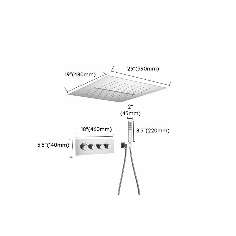 All-copper Concealed Shower Set In-wall Bathroom Minimalist Waterfall Shower