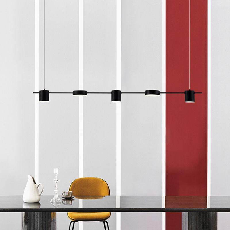 Lámparas modernas de restaurantes LED de restaurante múltiple de cilindro con sombra acrílica