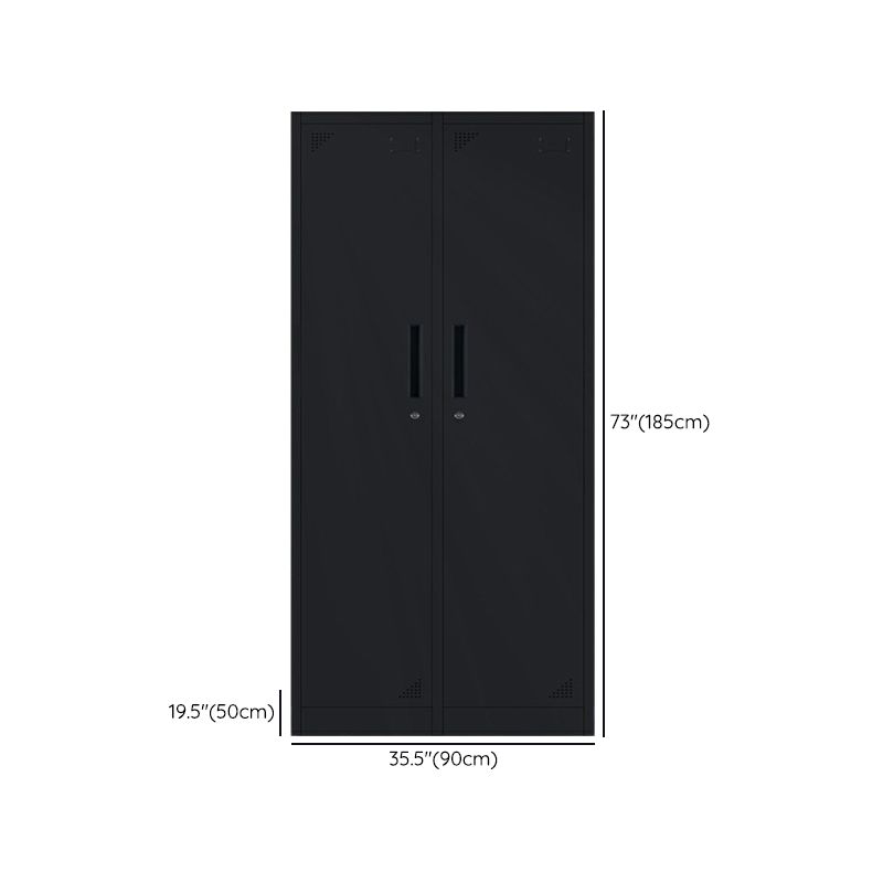 Modern Metal Wardrobe for Home Matte Finish Cabinet with Hinged Doors