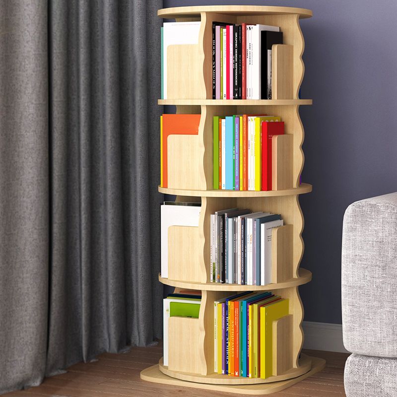 Modern Wood Bookcase Natural 17.3" W Engineered Wood Book Shelf for Home Office