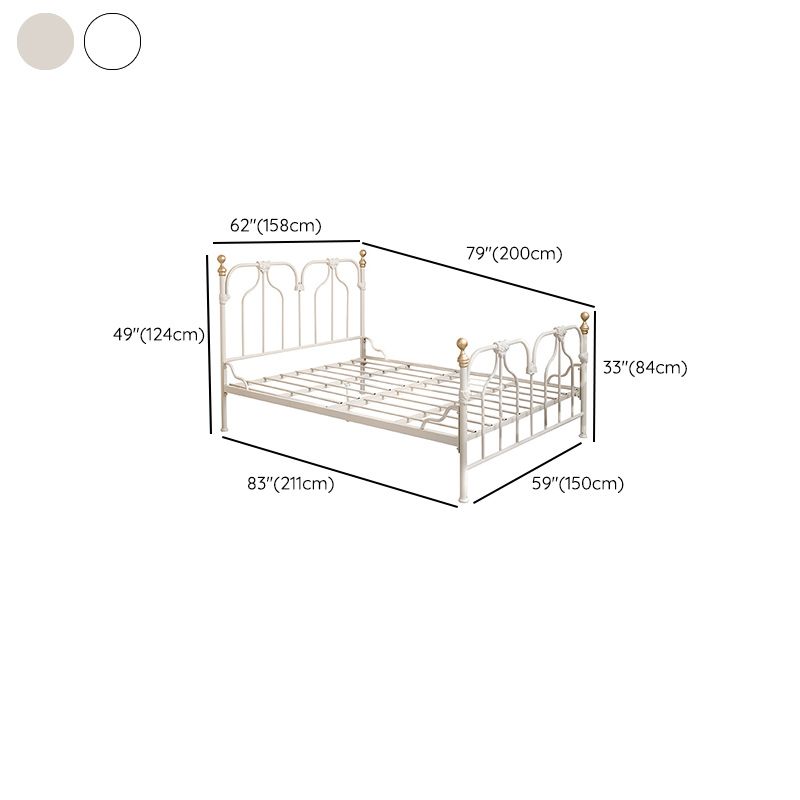 Contemporary Standard Bed with Open-Frame Headboard Kids Bed