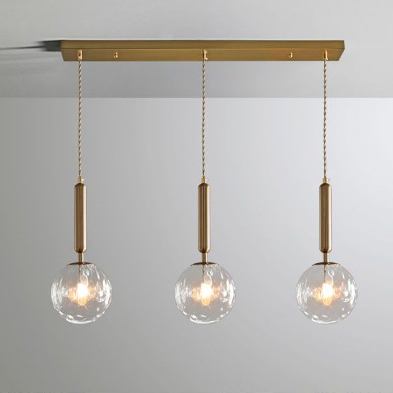 Cluster Ball Hanglamp Licht Simplicity Honeycomb Glass 3-Head Gold Finish Hanging Light