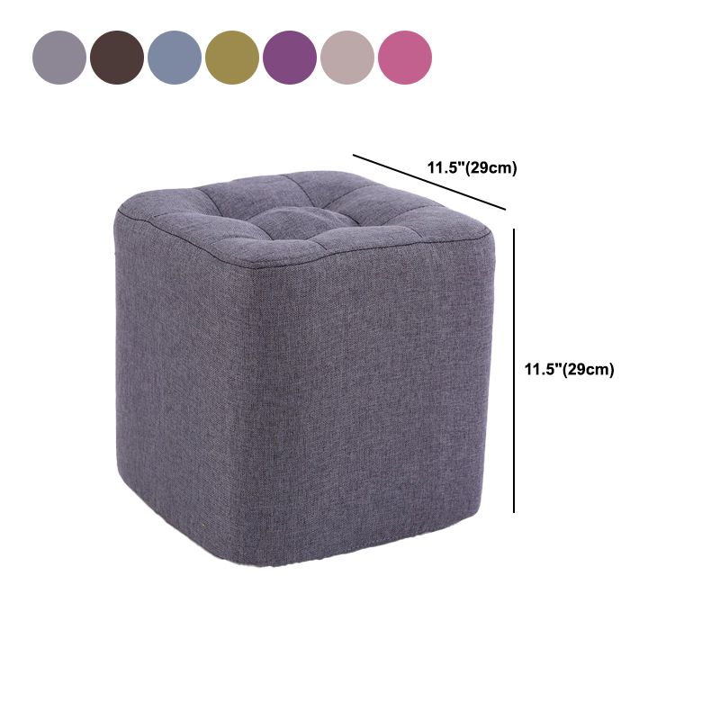 Contemporary Linen Upholstered Ottoman Rectangle/Square Shape Pouf