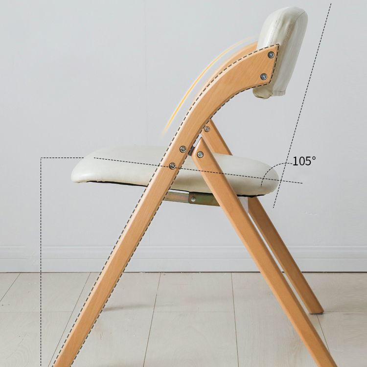 Scandinavian Home Side Chair Upholstered Open Back Wood Folding Dining Room Chair