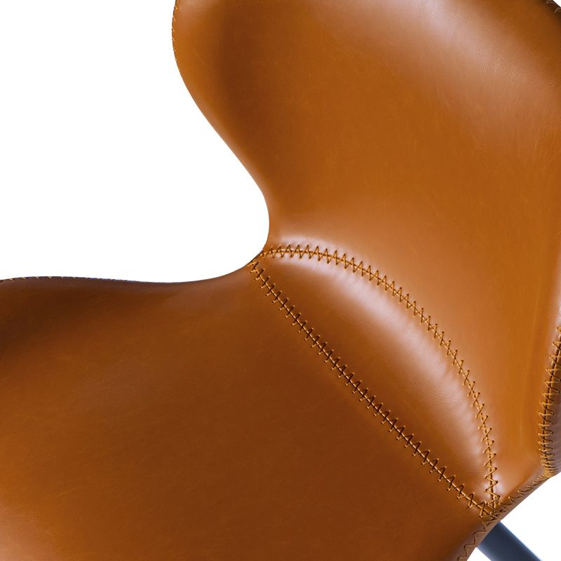 Contemporary Style Faux Leather Metal Base Home Dining Side Chair