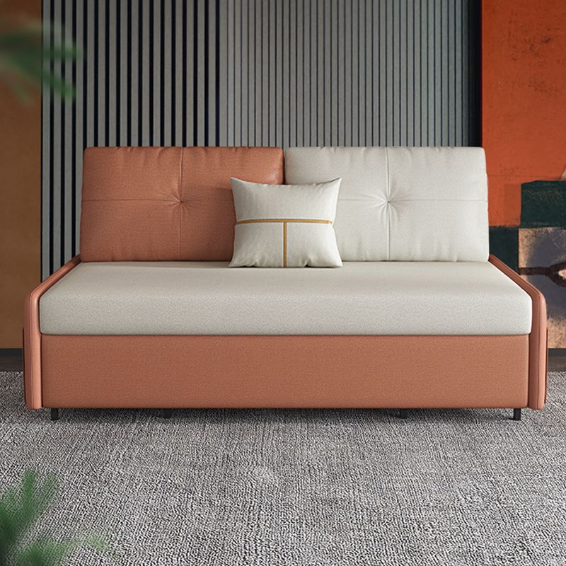 38.58" W Contemporary Faux Leather Armless Sofa Bed for Living Room