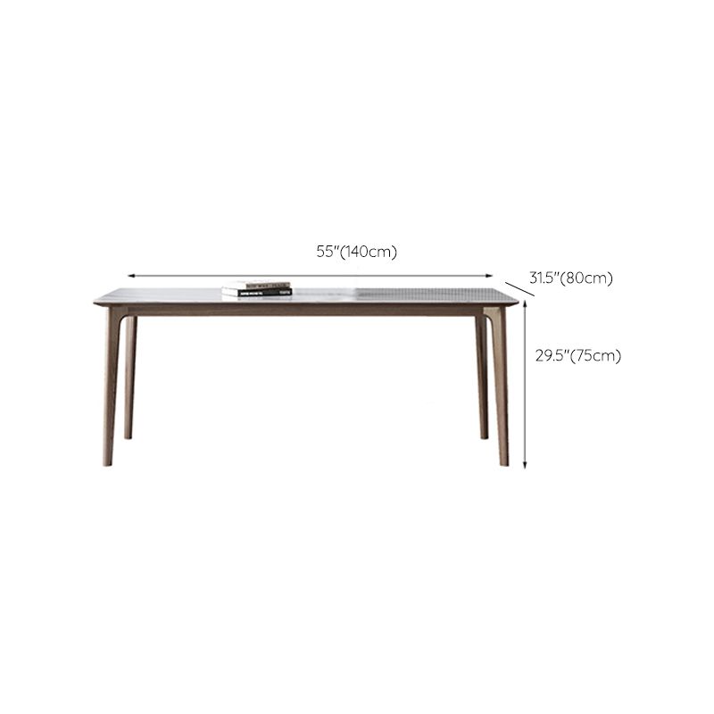 Rectangle Table Medieval Modern Sintered Stone Dining Table with Wooden Base