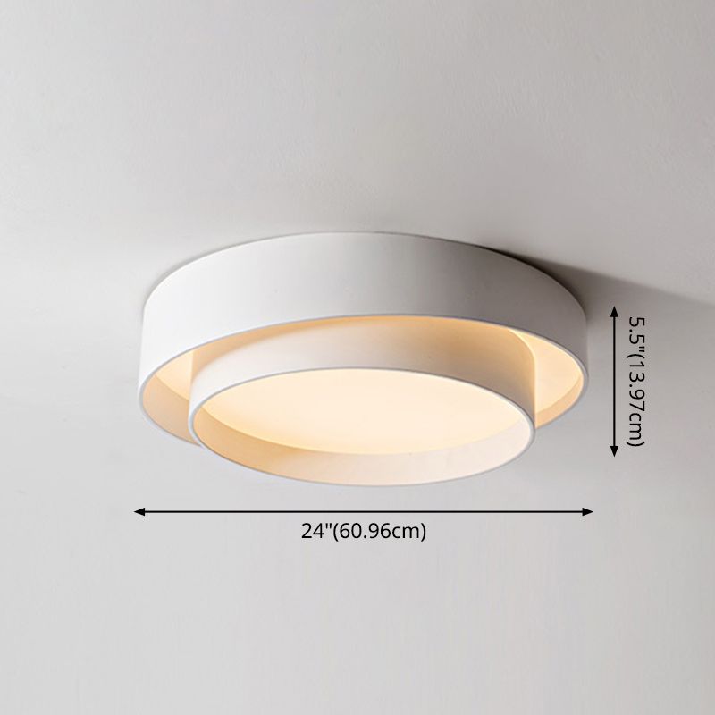 Ronde inbouwplafondlamp van wit metaal, LED-inbouwverlichting in Scandinavische stijl voor slaapkamer