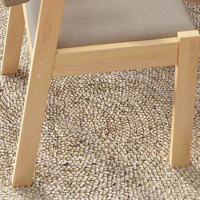 Chaise de bras intérieur scandinave rembourré en bois ouvert à l'arrière-salle à manger