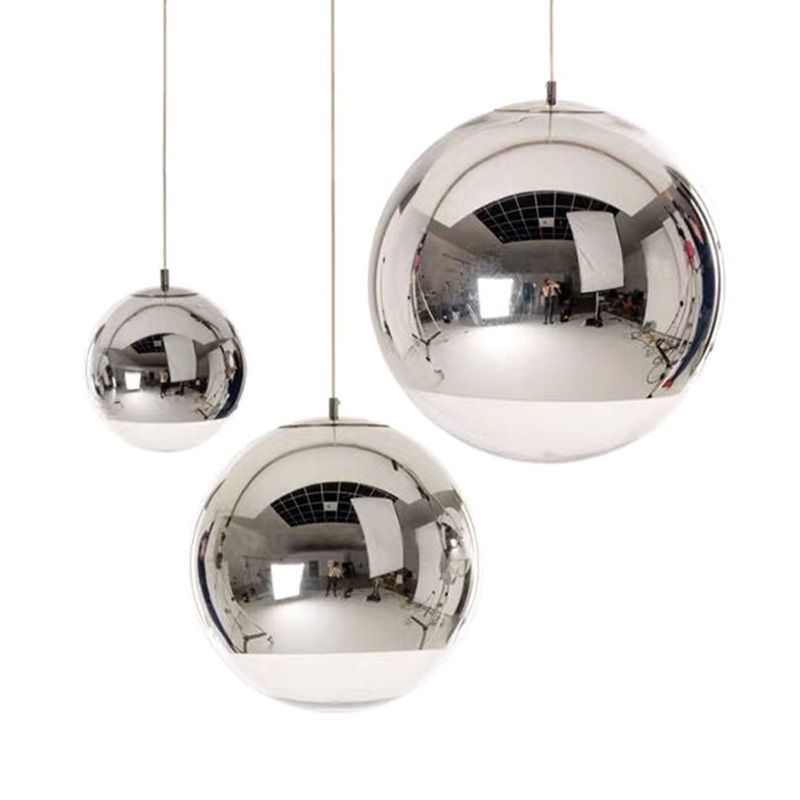 1 Light Glass Pendant Ceiling Lights Modern Spherical Hanging Ceiling Lights for Dining Room