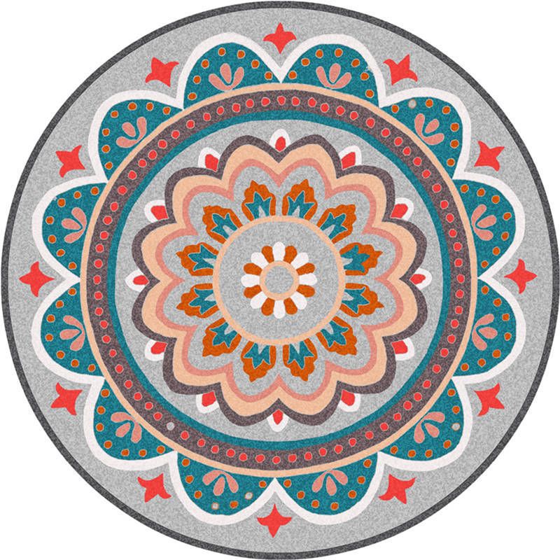 Exotic Moroccan Rug Multi Color Flower Pattern Rug Anti-Slip Pet Friendly Stain Resistant Carpet for Home