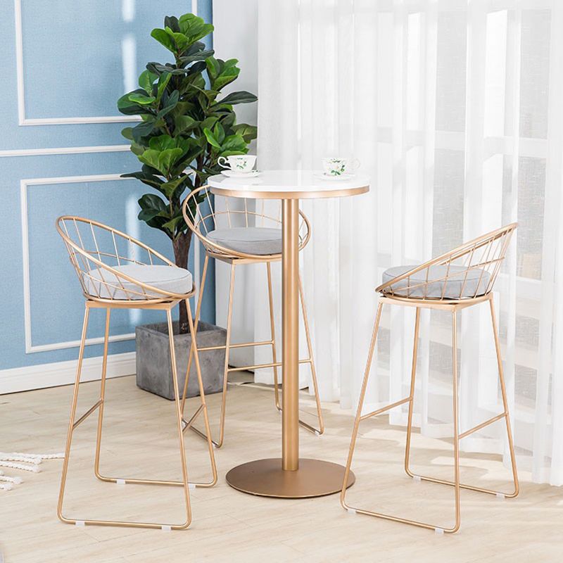 Round 1/2/3/4 Pieces Pub Dining Set Modern Metal Living Room Counter Height Set