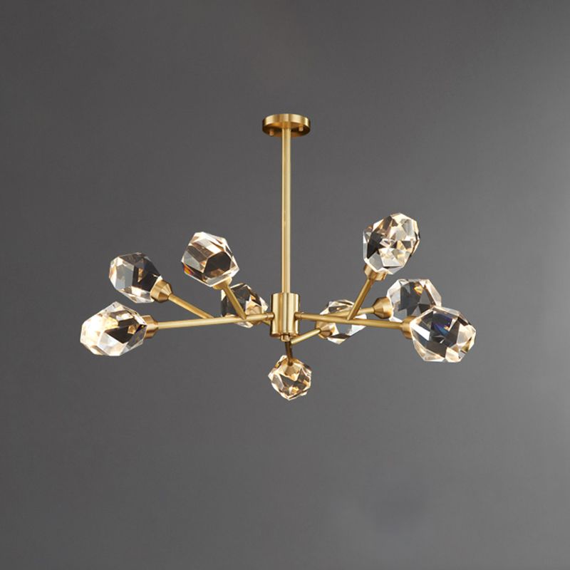 Contemporary Luxury Pendant Light Crystal Geometric Chandelier for Living Room