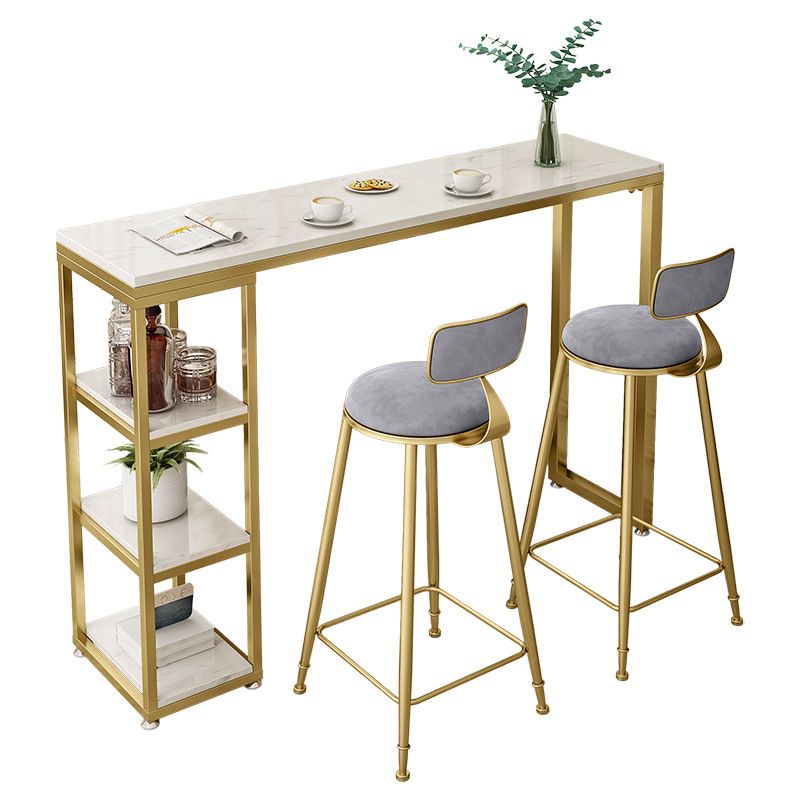 Glam Pub Table Rectangle Bar Height Bar Table for Living Room