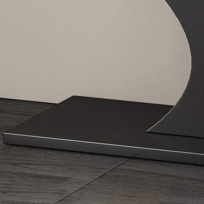Modern 31.5" Tall Accent Table Stone Half Moon Console Table