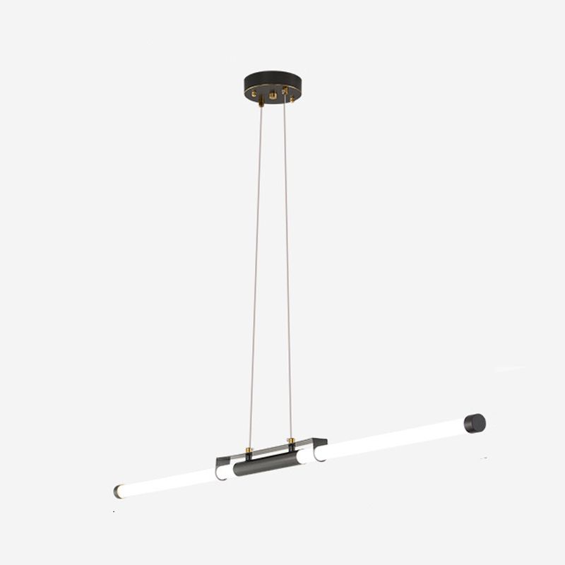2-Light Linear Island Pendant Lighting Modern Metal Island Light Fixtures