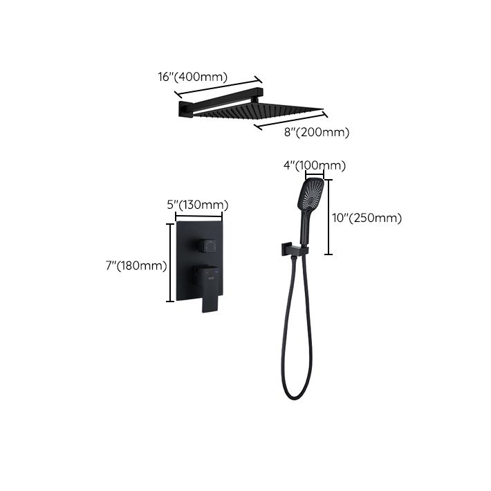 Modern Shower Set Brass Square Temperature Control Shower System