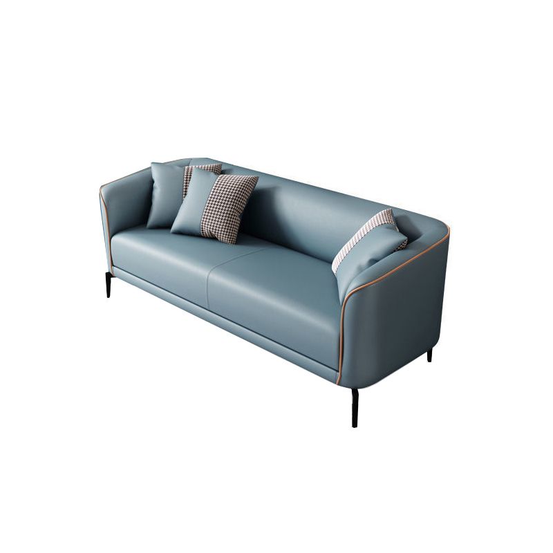 Faux Leather Sofa Tuxedo Arm Sofa 25.98" High for Apartment, Stain Resistant