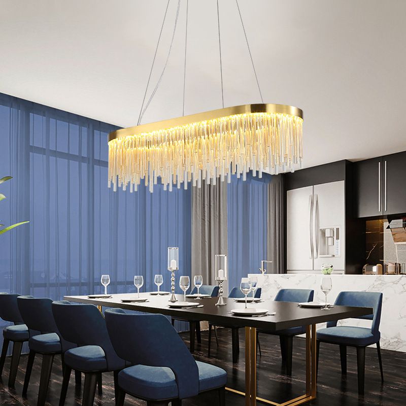 Lámpara de lámpara de vela de cristal oval