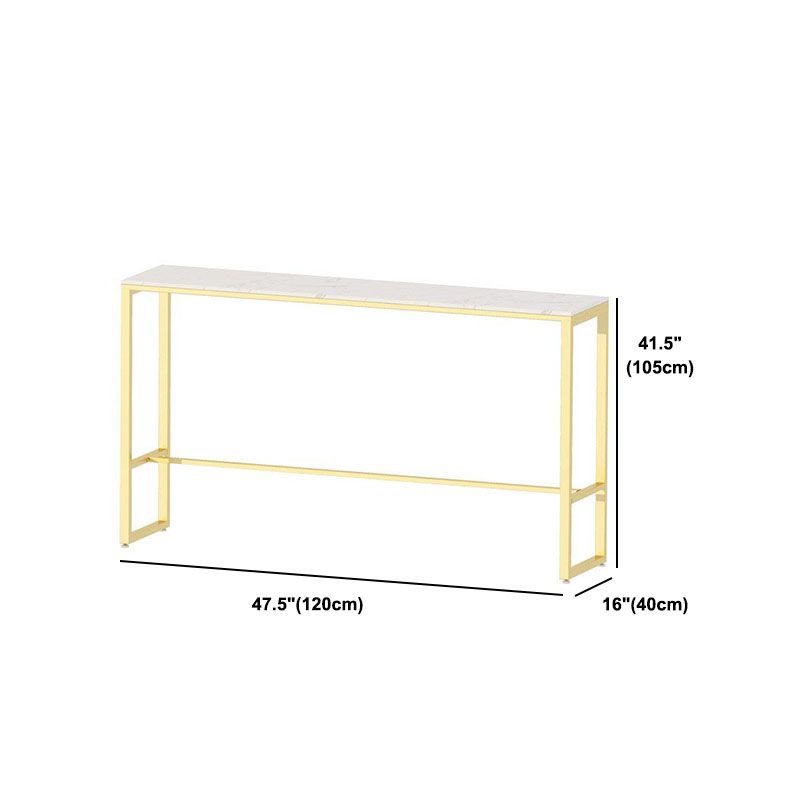 Luxurious Rectangular Pub Table Set 1/4/7 Pieces Stone Top Counter Table Set