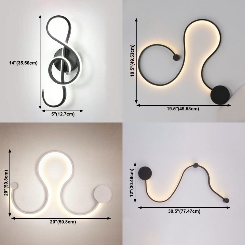 Lumière murale linéaire de style nordique Minimaliste 1 lumière LED LED Ponderie murale pour le salon