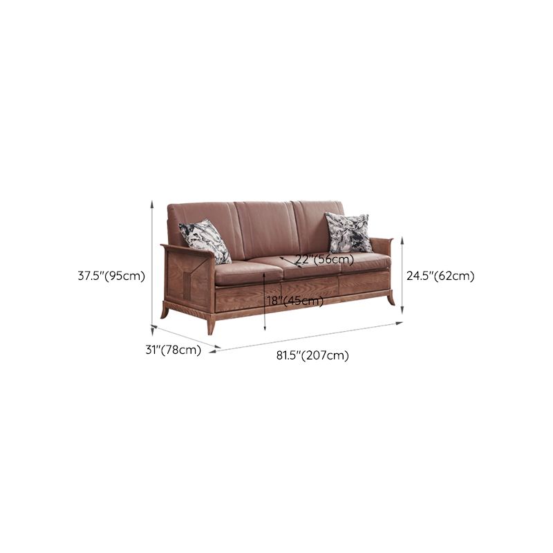 Country/Farmhouse Dark Brown Cushions Flared Arm Living Room Seating