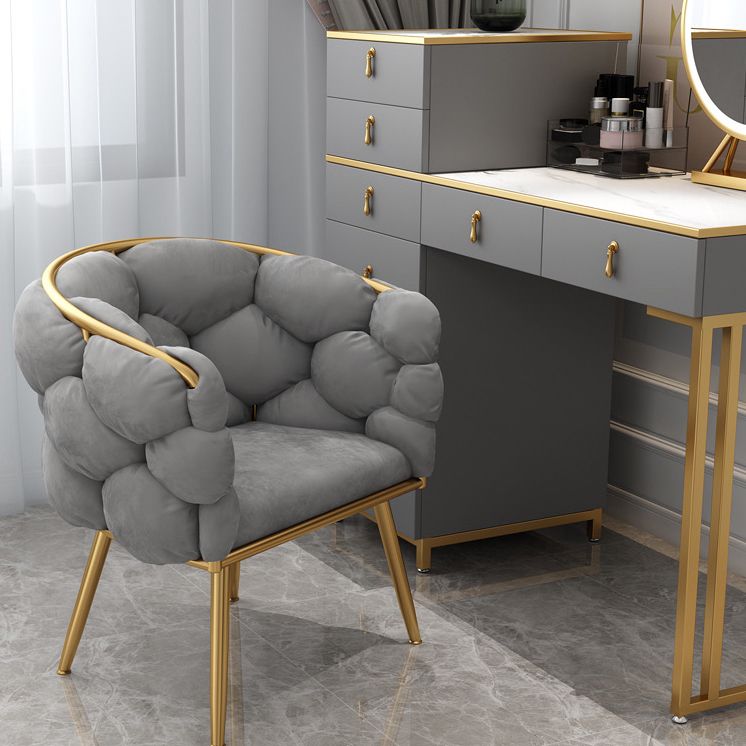 Chaise de salle à manger sans accoudoirs en velours scandinave, chaise simple rembourrée à dossier solide