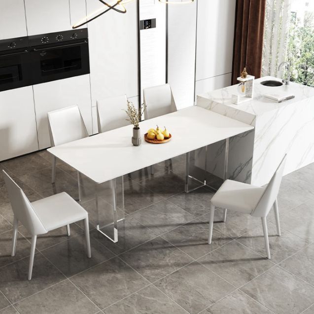 Contemporary Style Rectangle Table Set 1/4/7 Pieces Dining Set for Kitchen