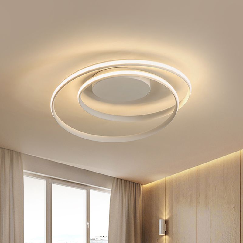 Plafonnier LED à encastrer Twisting Simplicity Lampe à encastrer en aluminium noir/blanc en lumière chaude/blanche/3 couleurs pour maison de location