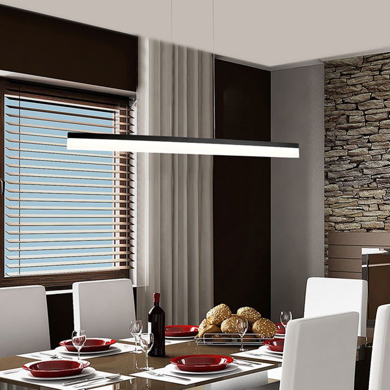 Modern Style Island Light White Acrylic Shade Hanging Lamp for Dining Room