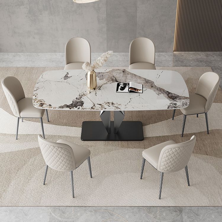 Designer Style Sintered Stone Dining Set Rectangle 1/3/4/6/7 Pieces Dining Room Table Set
