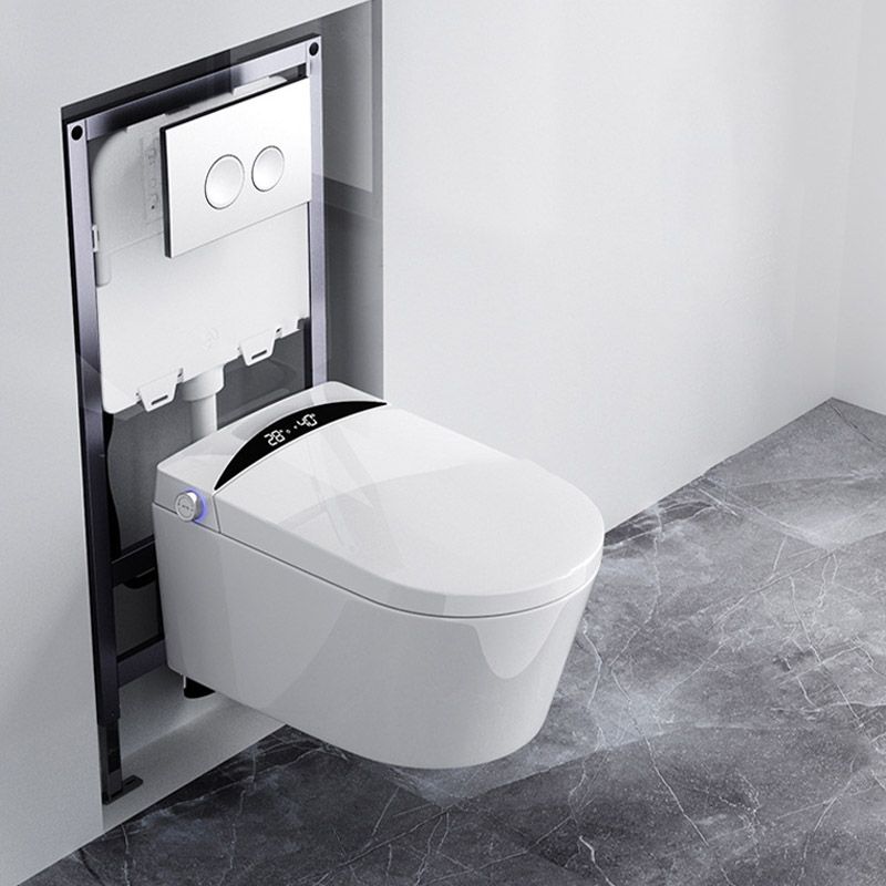Contemporary 1-Piece Toilet Bowl In-Wall Urine Toilet with Slow Close Seat for Washroom