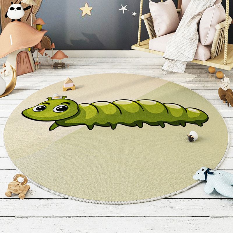 Modern Carpet Round Animal Printed Area Rug Non-Slip Backing Adult Polyster