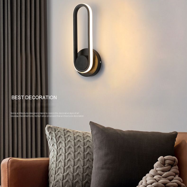 Lámpara de pared rotativa LED oblonga en moderna luz de pared de aluminio de estilo conciso con sombra acrílica