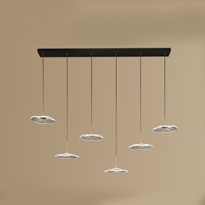 Modern Linear Island Chandelier Lights Acrylic Flush Mount Chandelier for Dining Room
