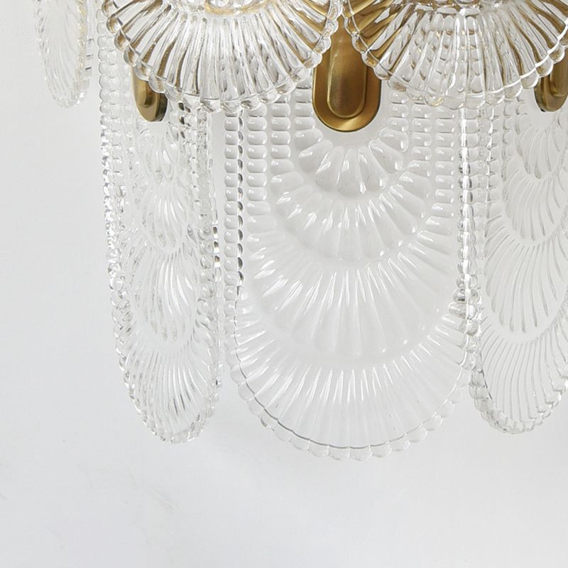 Glass Unique Shape Sconce Light Modern-Style 2 Lights Wall Light Fixtures in Gold