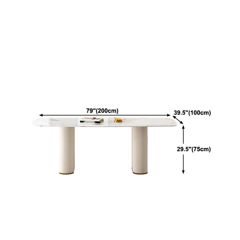 Nordic 1/5/7 Pieces Dining Set Sintered Stone Dining Table with Leather Chairs