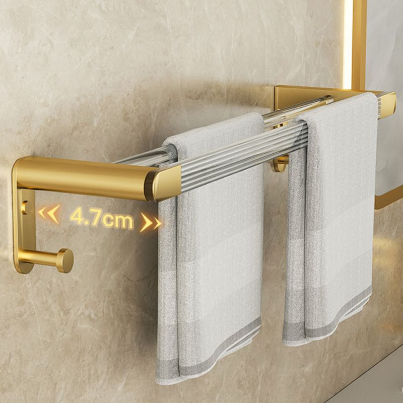Modern Bathroom Accessory Set in Gold Metal and Acrylic Bath Hardware Set