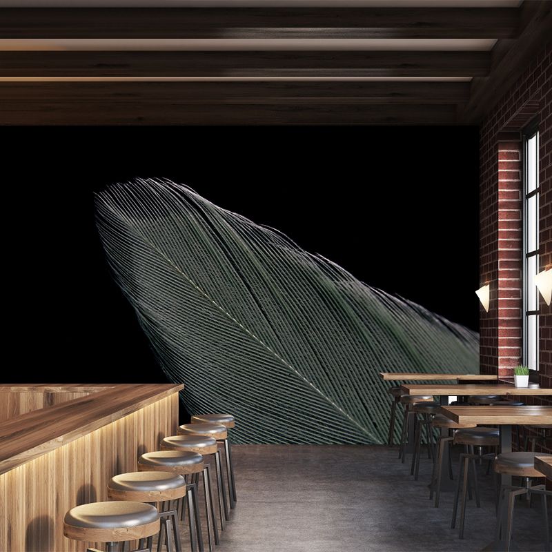 Feather Mural Wallpaper Minimalist Home Decor for Sleeping Room, Stain-Resistant